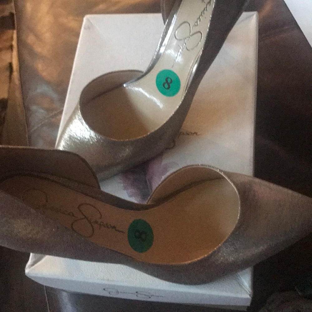 Jessica Simpson Dusty Metallic heel Sz 8